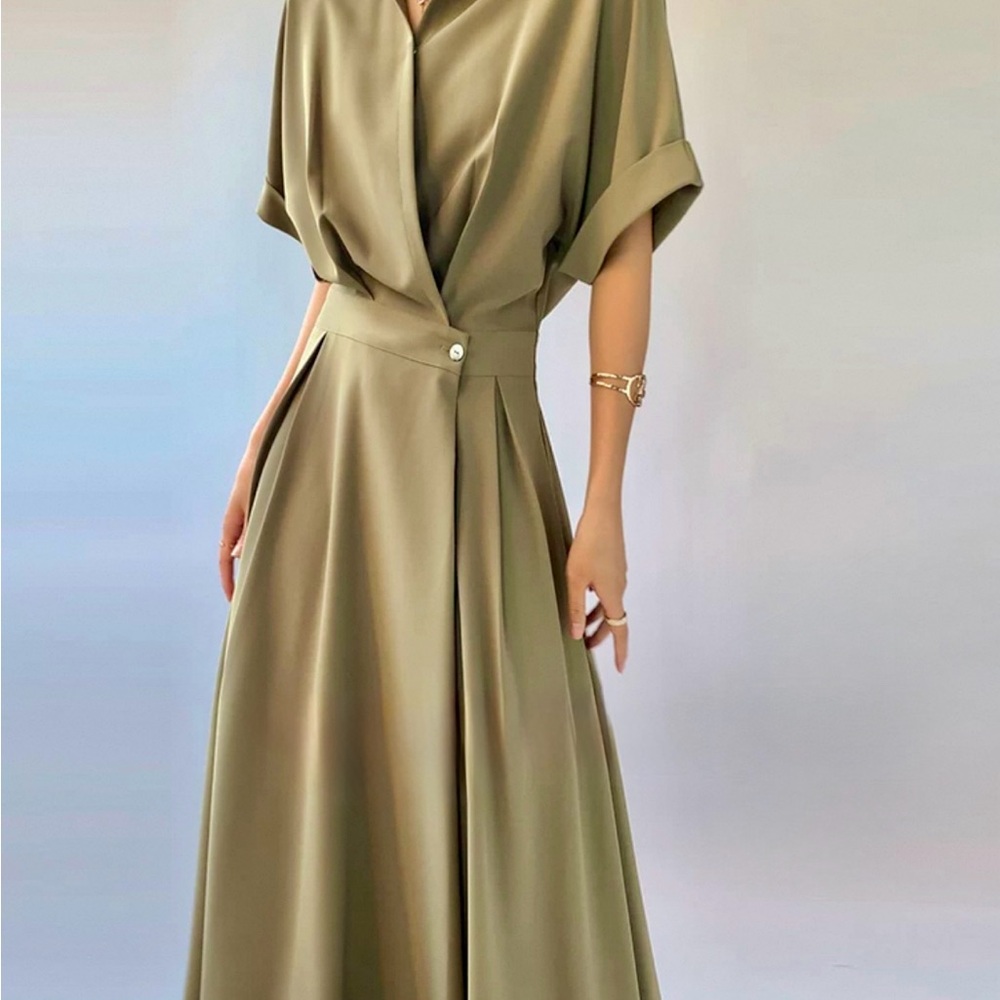 Elegant Olive Green Women's Dress